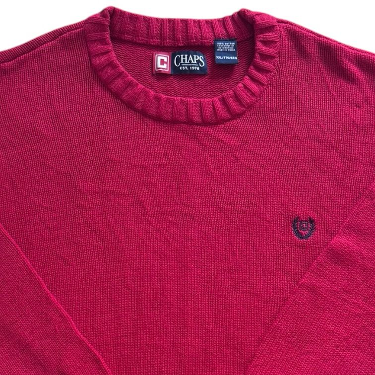 XXL Chaps Red Heavy Knit Jumper
