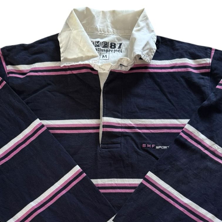 Medium SMF Sport Pink, Navy and White Rugby Shirt