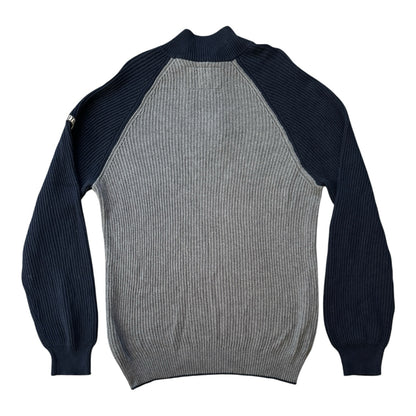 Large Nautica Grey and Navy 1/4 Zip