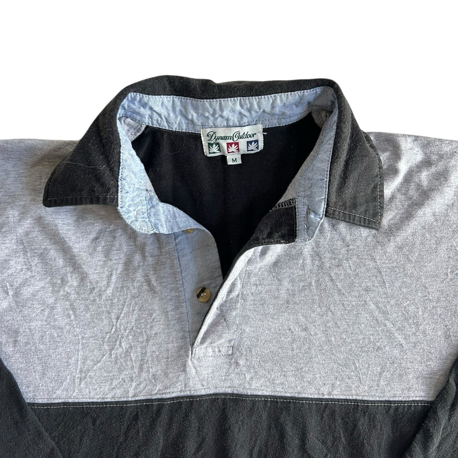 Medium Dynam Outdoors Grey and Black Rugby Shirt