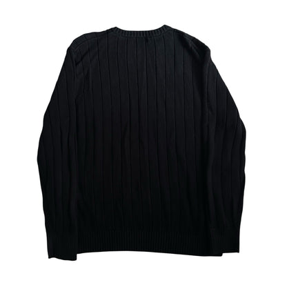Large Nautica Black Cable Knit Jumper