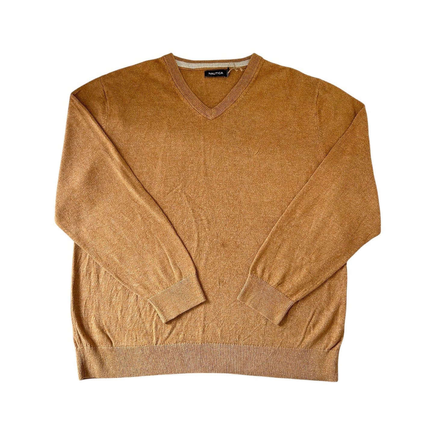 XXL Nautica Brown V-Neck Jumper