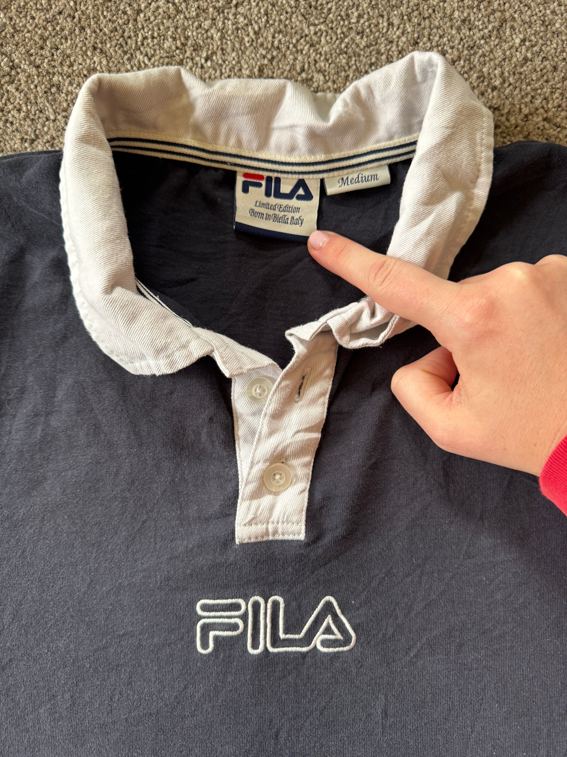 Medium Fila Navy Blue Rugby Shirt