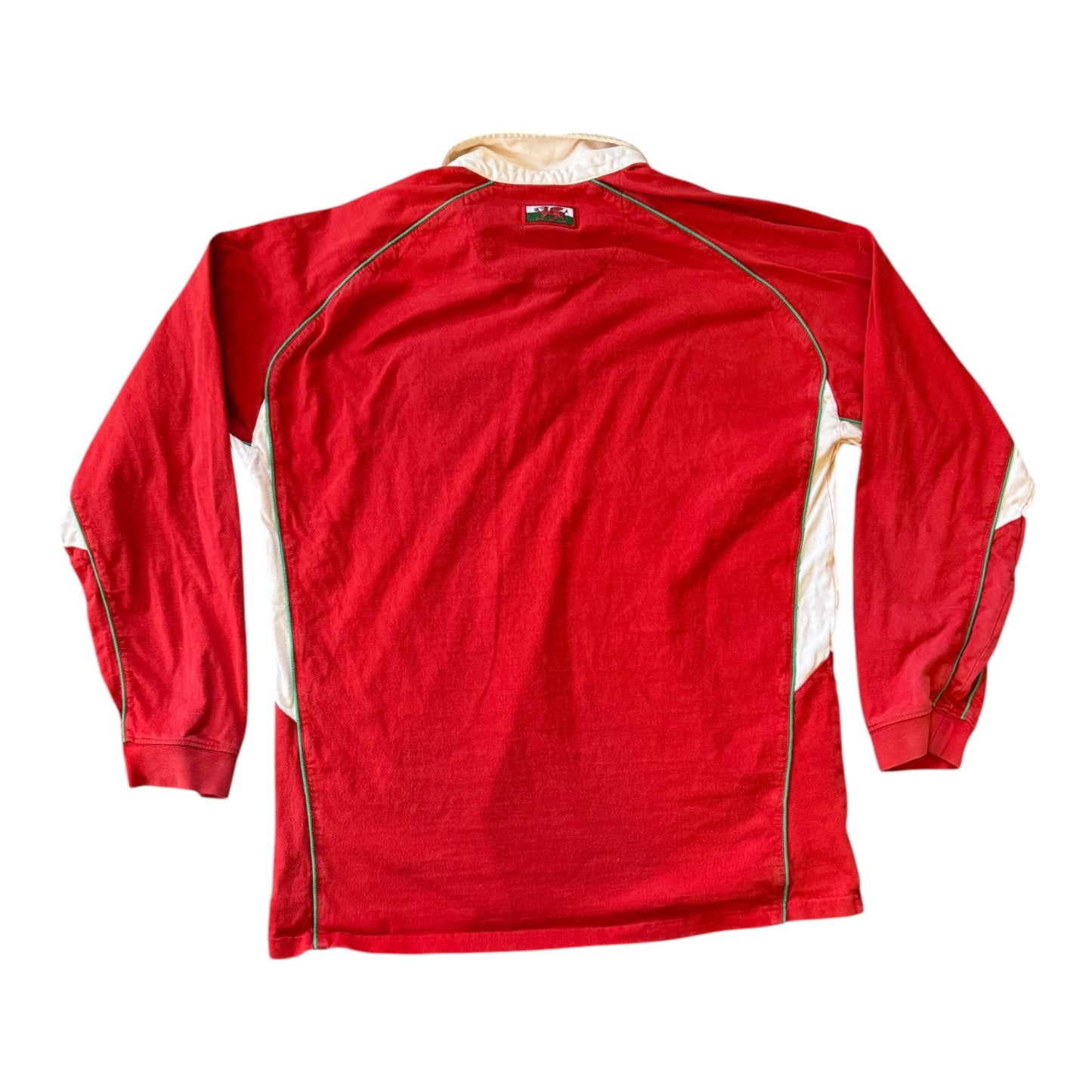 Large Cotton Traders Red Wales Rugby Shirt