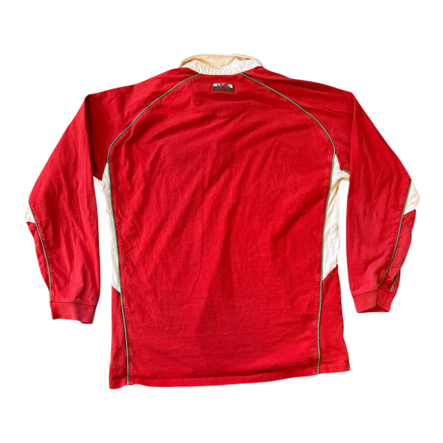 Large Cotton Traders Red Wales Rugby Shirt