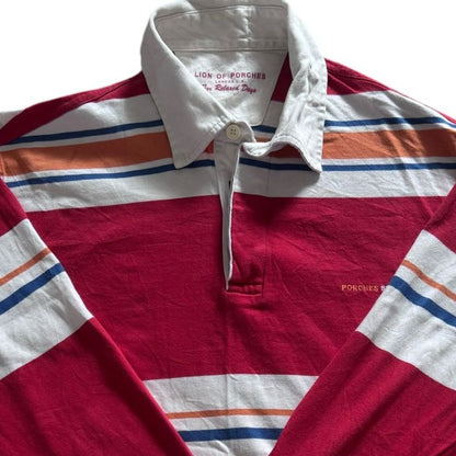 Small Lion Of Porches Red, Orange and White Rugby Shirt