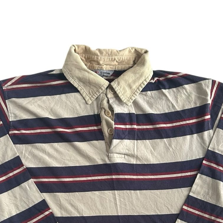 Medium Red Code Navy, Red and Cream Rugby Shirt