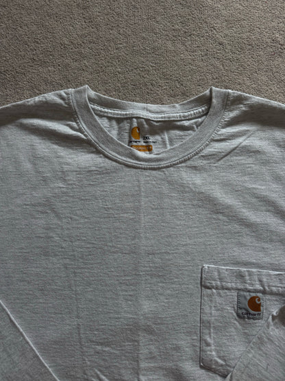 XXL Carhartt Grey Long Sleeved Pocket T-Shirt