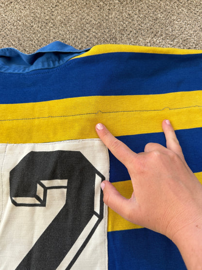 Vintage Medium Nanterre Blue and Yellow Rugby Shirt
