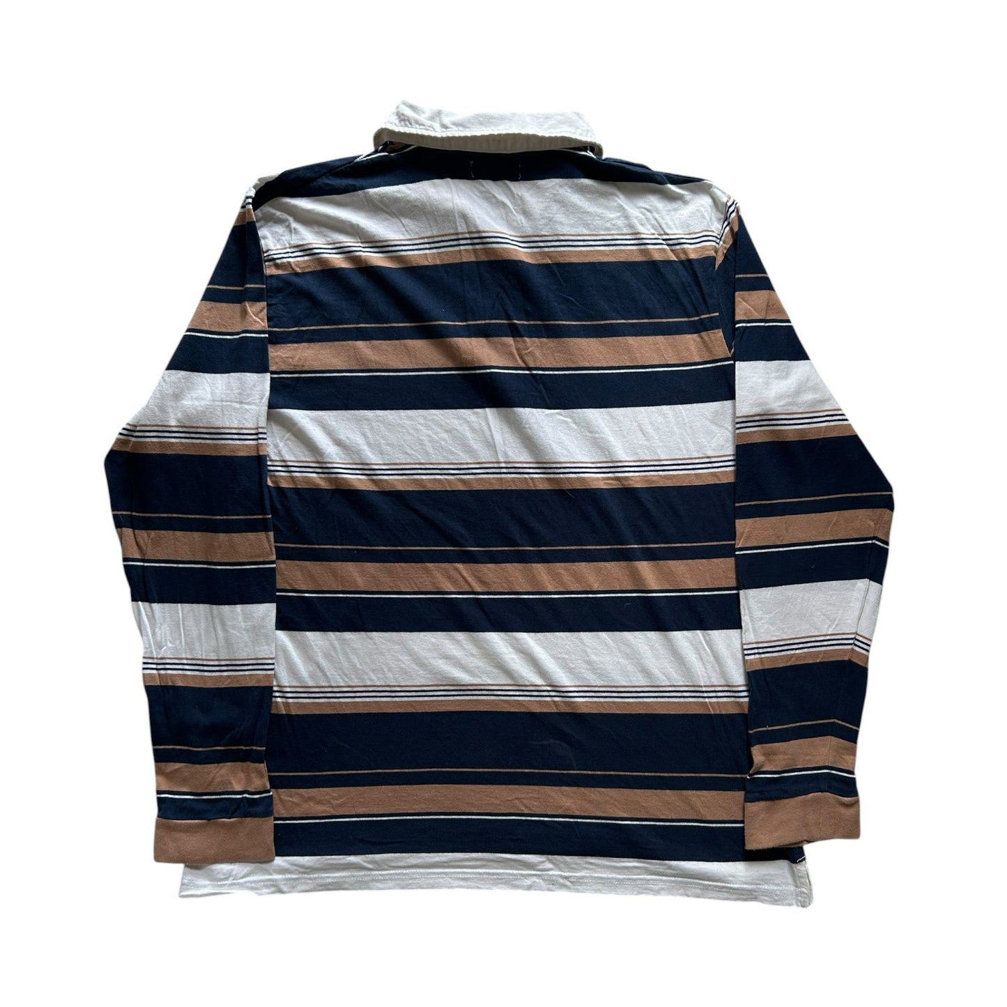Extra large Atlas For Men White, Brown and Navy Rugby Shirt