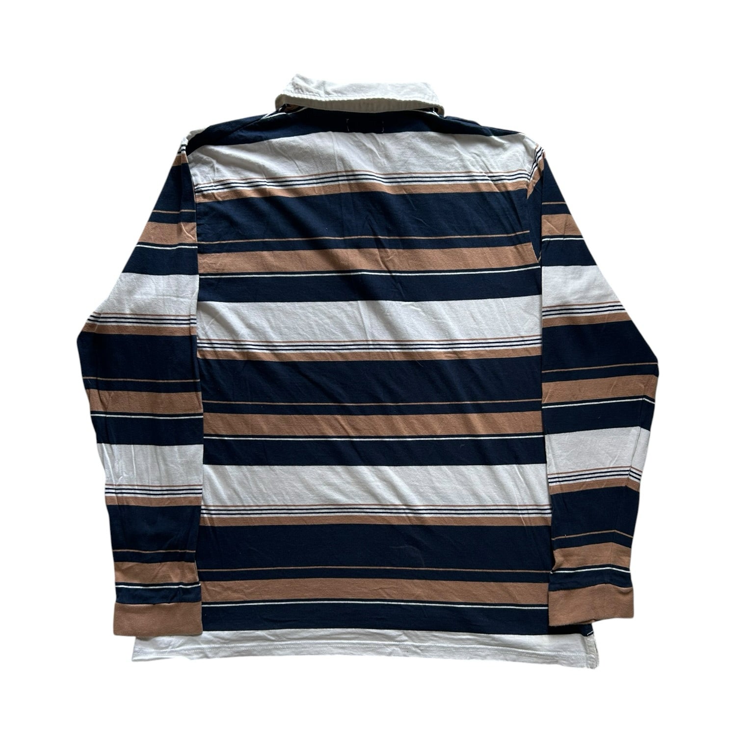 Extra large Atlas For Men White, Brown and Navy Rugby Shirt
