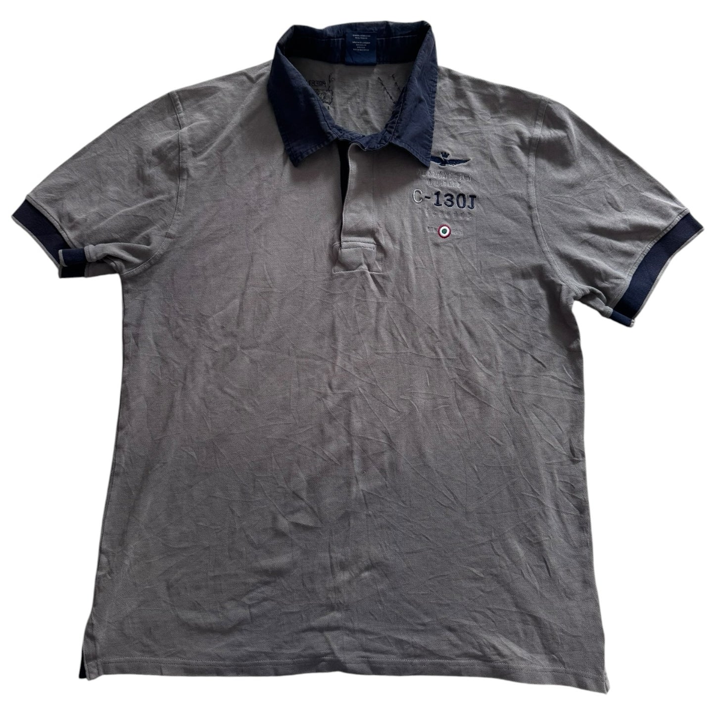 Extra large Aeronautica Militare Khaki Grey Polo Shirt