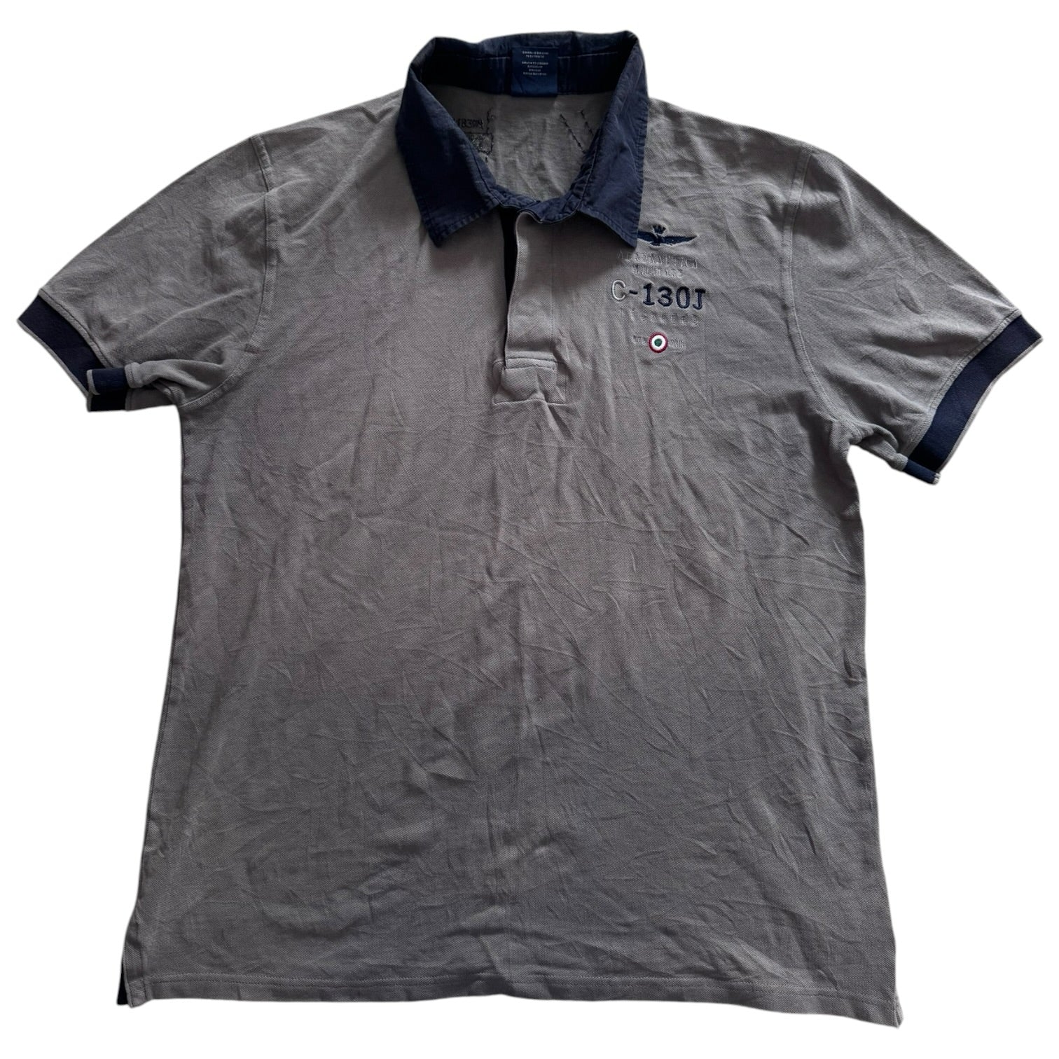 Extra large Aeronautica Militare Khaki Grey Polo Shirt