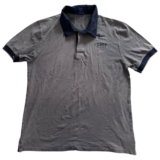 Extra large Aeronautica Militare Khaki Grey Polo Shirt