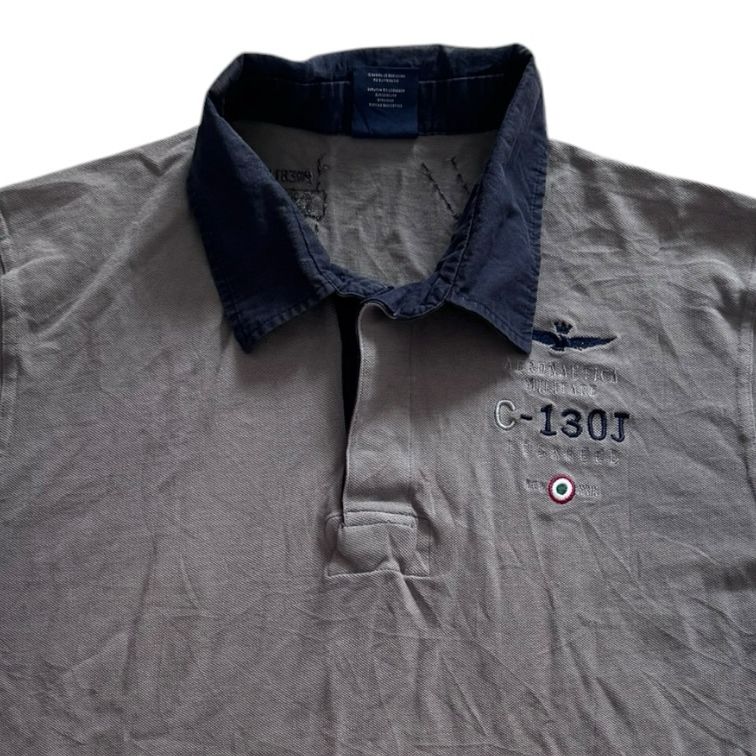 Extra large Aeronautica Militare Khaki Grey Polo Shirt