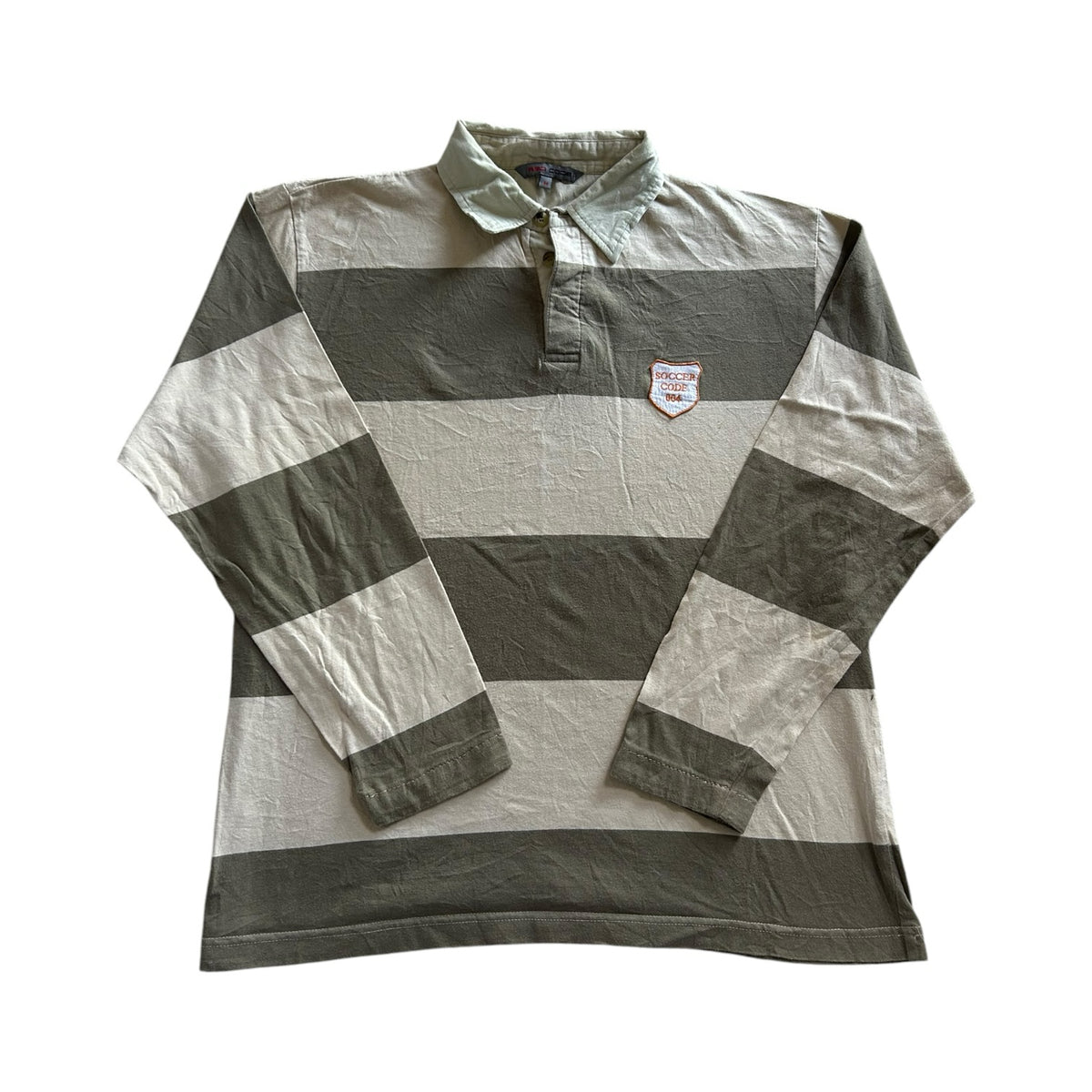 Medium Red Code Green Khaki Rugby Shirt