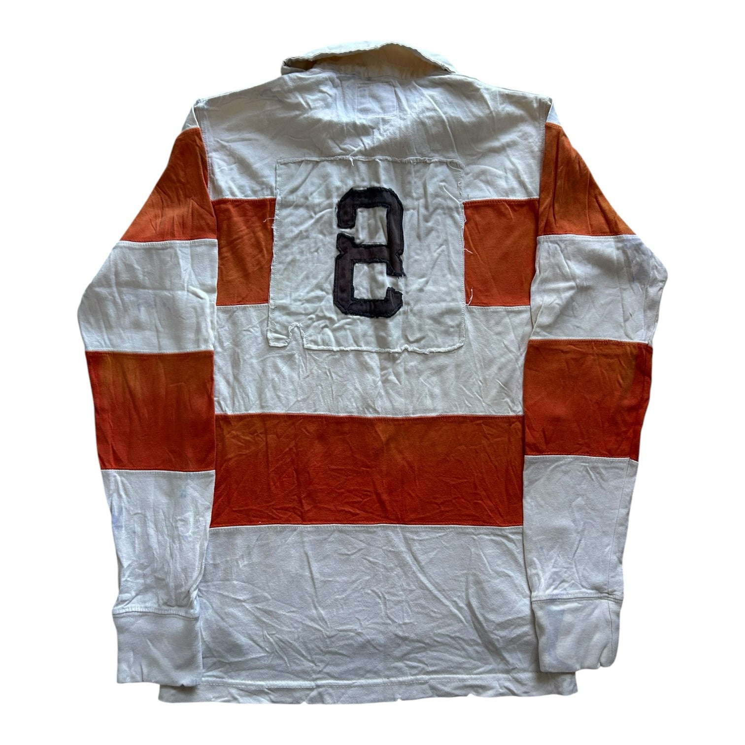 Medium Bershka Orange And White Rugby Shirt - marks