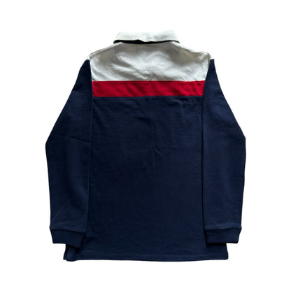 Aged 12-13 Lyle & Scott Navy, Red and White Rugby Shirt