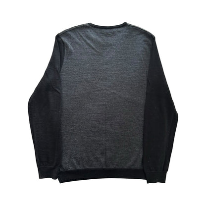 Medium Calvin Klein Black and Grey Wool Knitted Jumper