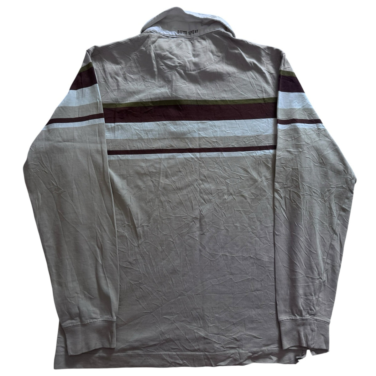 Medium Dutti Sport Beige, Burgundy and Green Rugby Shirt