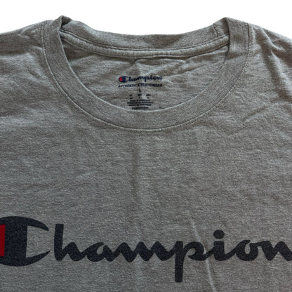 Large Champion Grey Spellout T-Shirt