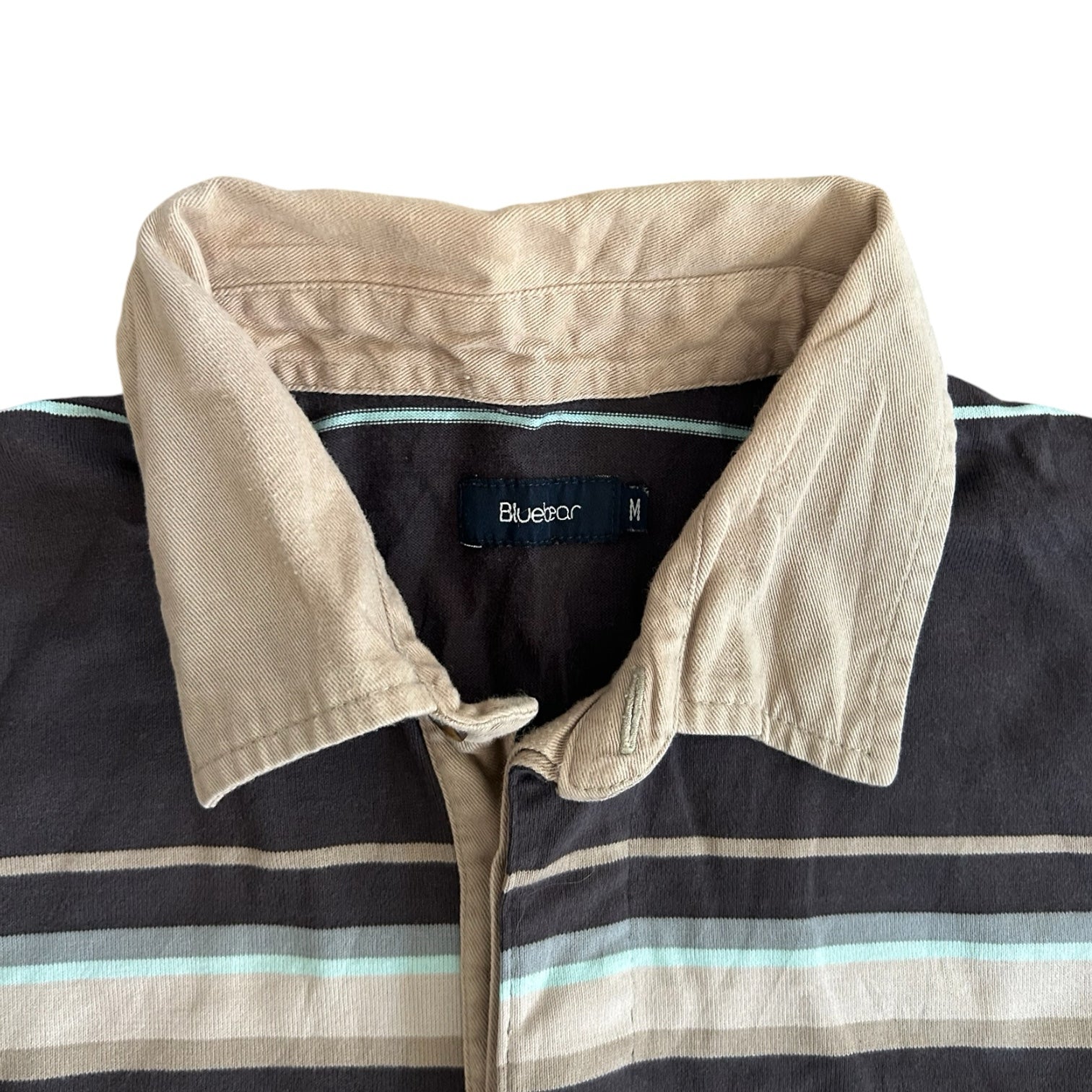 Medium Bluebear Beige and Faded Navy Rugby Shirt