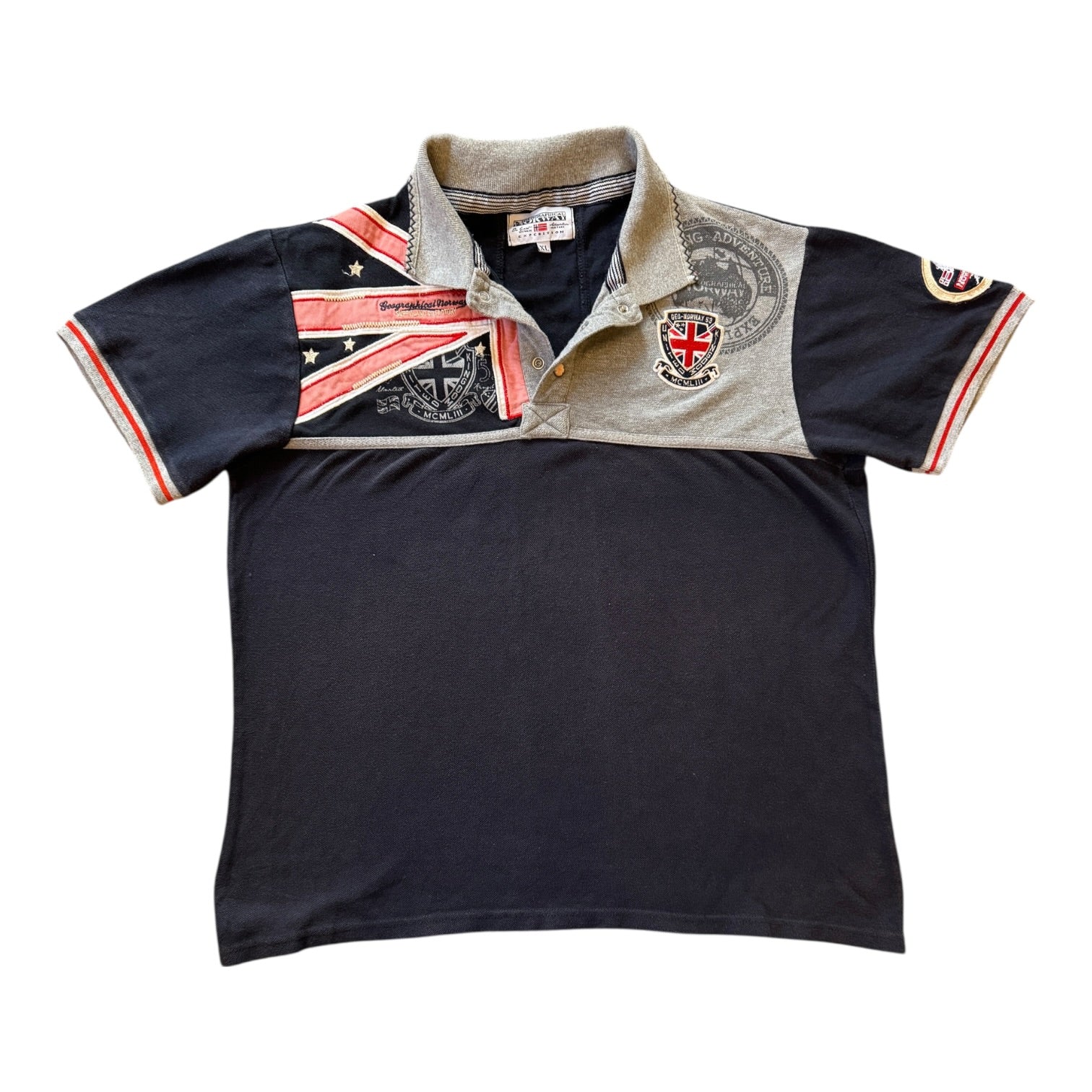 Extra large Geographical Norway Navy Polo Shirt