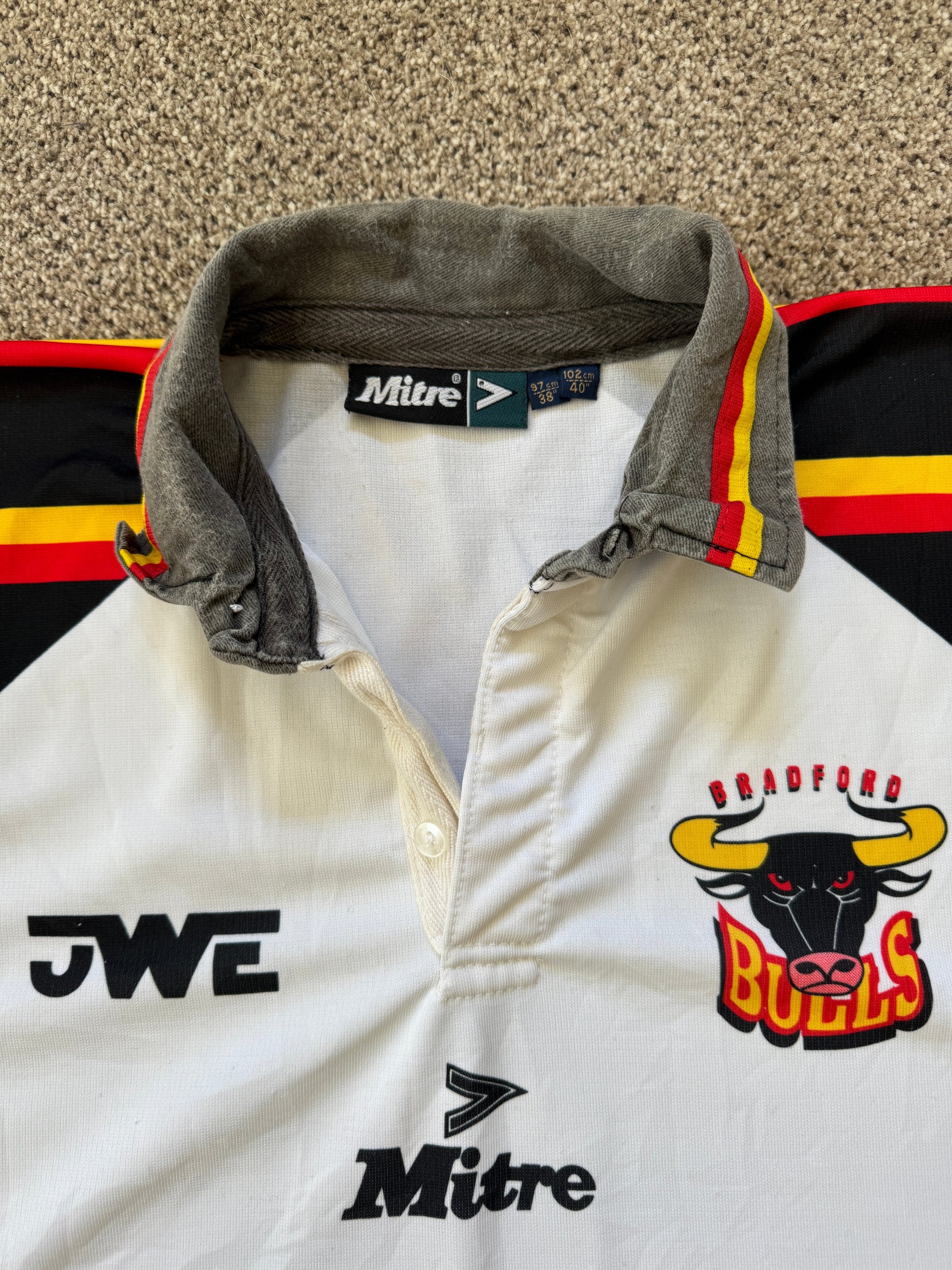 1996/97 Medium Mitre White Bradford Bulls Rugby Shirt