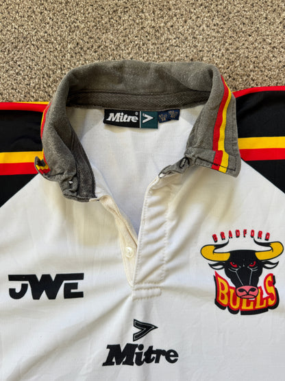 1996/97 Medium Mitre White Bradford Bulls Rugby Shirt