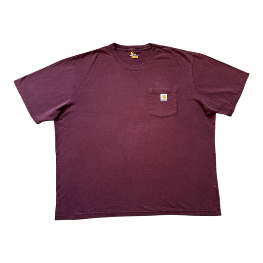 3XL Carhartt Burgundy Red Pocket T-Shirt