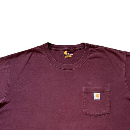 3XL Carhartt Burgundy Red Pocket T-Shirt