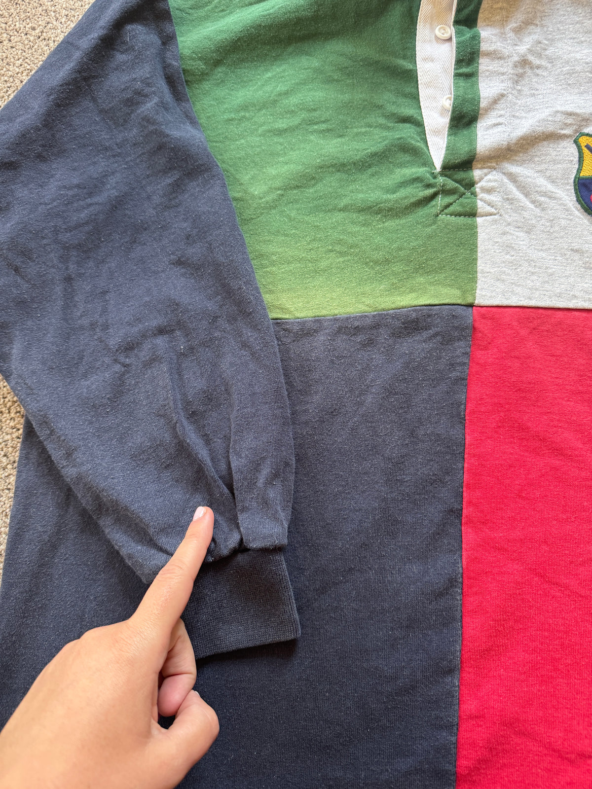 Medium Gotte Sport Navy, Red, Green and Grey Cricket Rugby Shirt