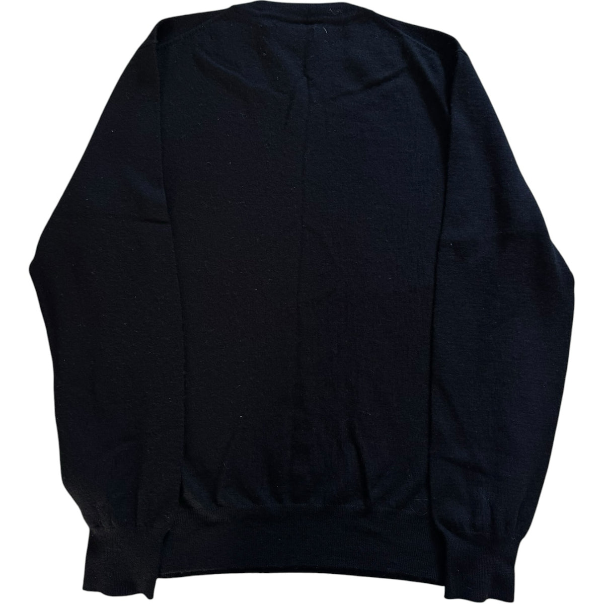 Medium Nautica Black Merino Wool V-Neck Jumper