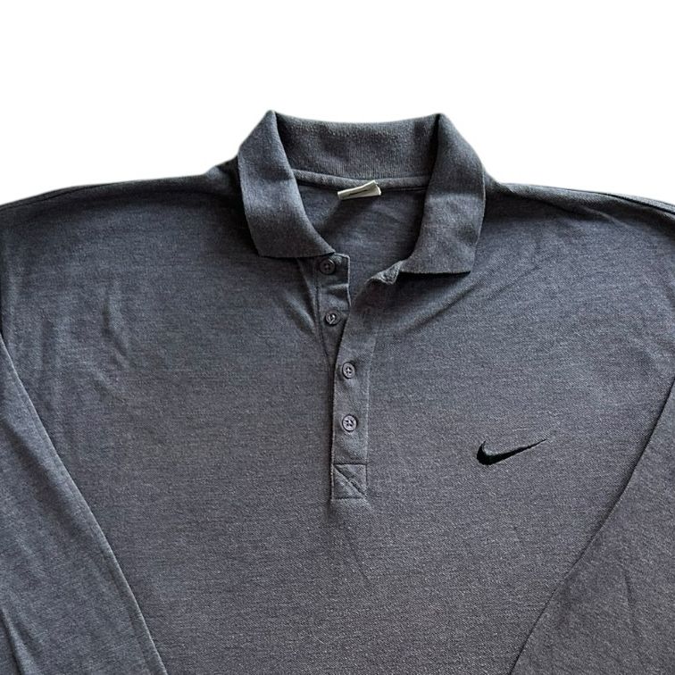 XXL Nike Dark Grey Long Sleeved Polo Shirt