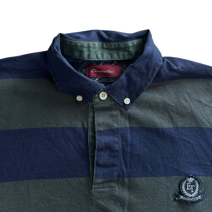 Extra large Emilio Tucci Green and Navy Rugby Shirt