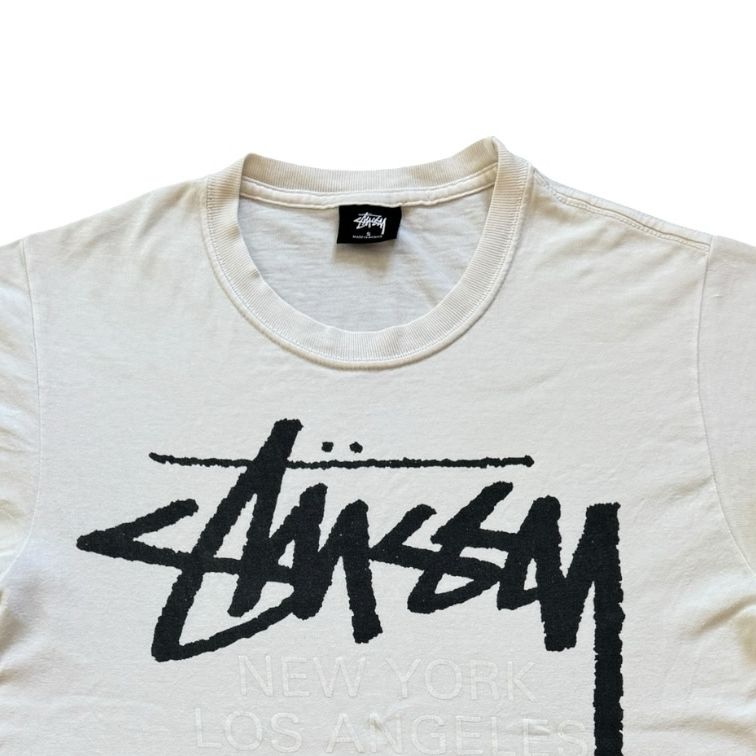 Small Stussy Rick Owens World Tour Collection White T-Shirt