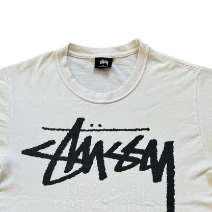 Small Stussy Rick Owens World Tour Collection White T-Shirt