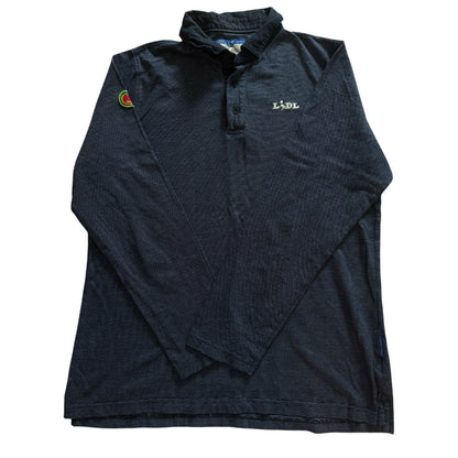 Large Lidl Navy Long Sleeved Polo Shirt