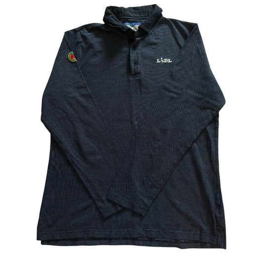 Large Lidl Navy Long Sleeved Polo Shirt
