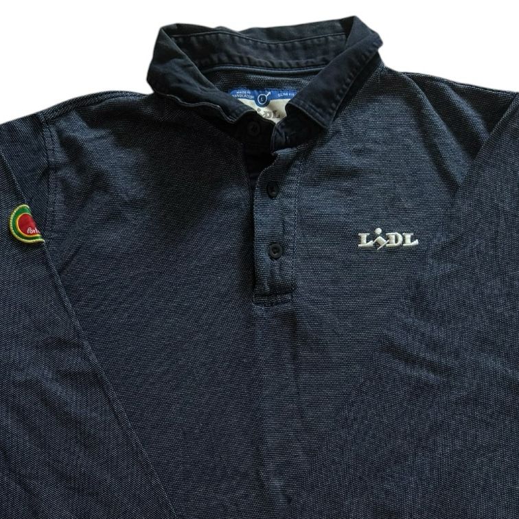Large Lidl Navy Long Sleeved Polo Shirt