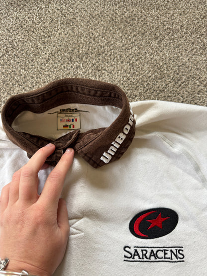 Small Reebok White Saracens Rugby Shirt