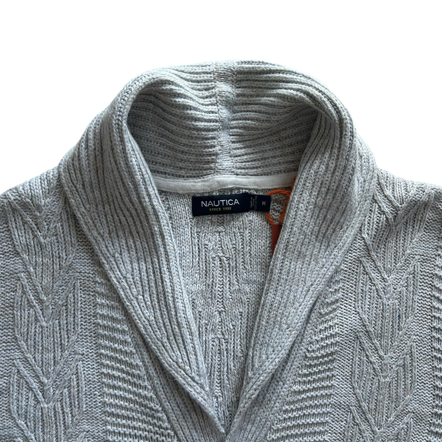 Medium Nautica Grey Shawl Neck Cardigan