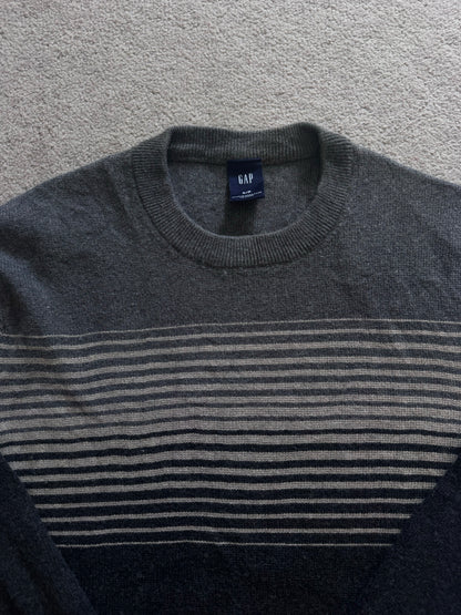 Small Gap Grey Knitted Striped Jumper