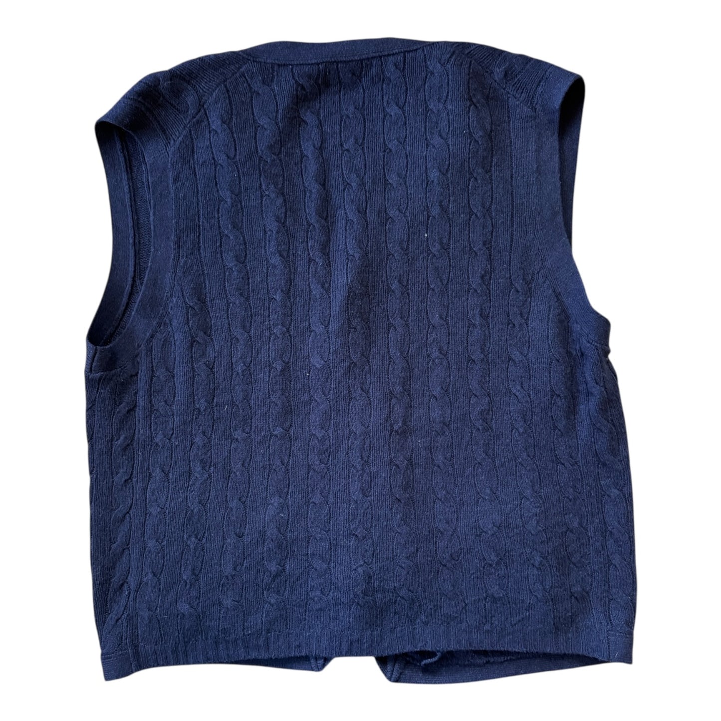 Extra large Ralph Lauren Navy Wool Cable Knit Sweater Vest Waistcoat