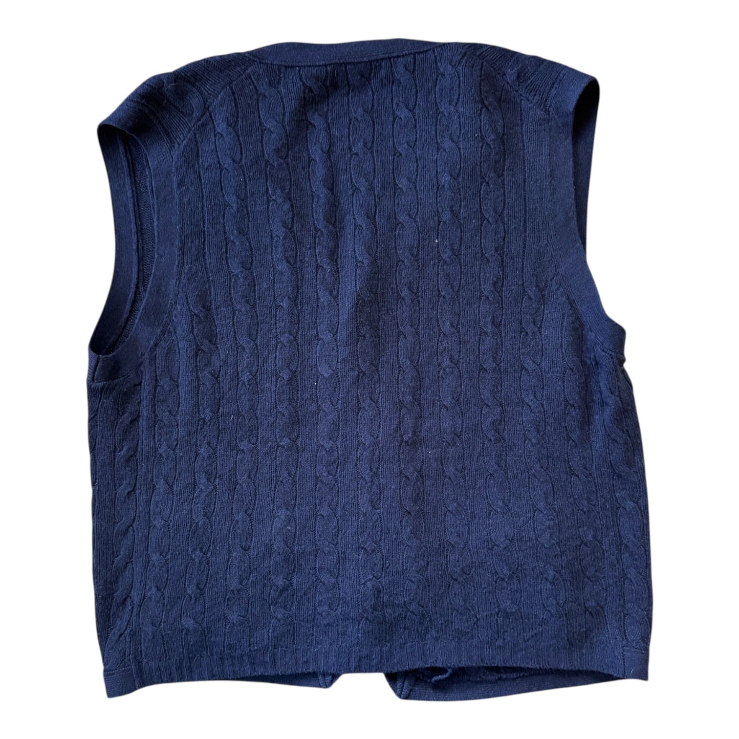Extra large Ralph Lauren Navy Wool Cable Knit Sweater Vest Waistcoat