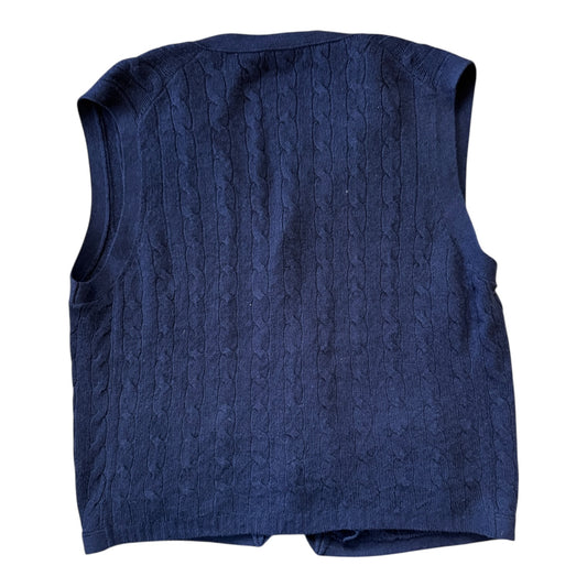 Extra large Ralph Lauren Navy Wool Cable Knit Sweater Vest Waistcoat