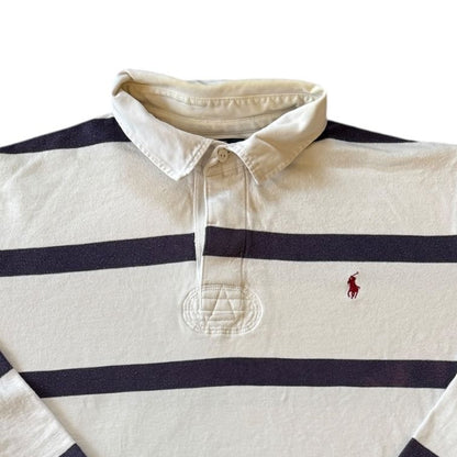 XXL Ralph Lauren White And Navy Rugby Shirt