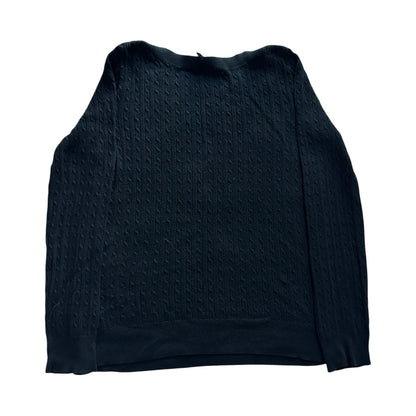 Woman's Medium Ralph Lauren Black Cable Knit with Shoulder Buttons