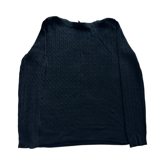Woman's Medium Ralph Lauren Black Cable Knit with Shoulder Buttons
