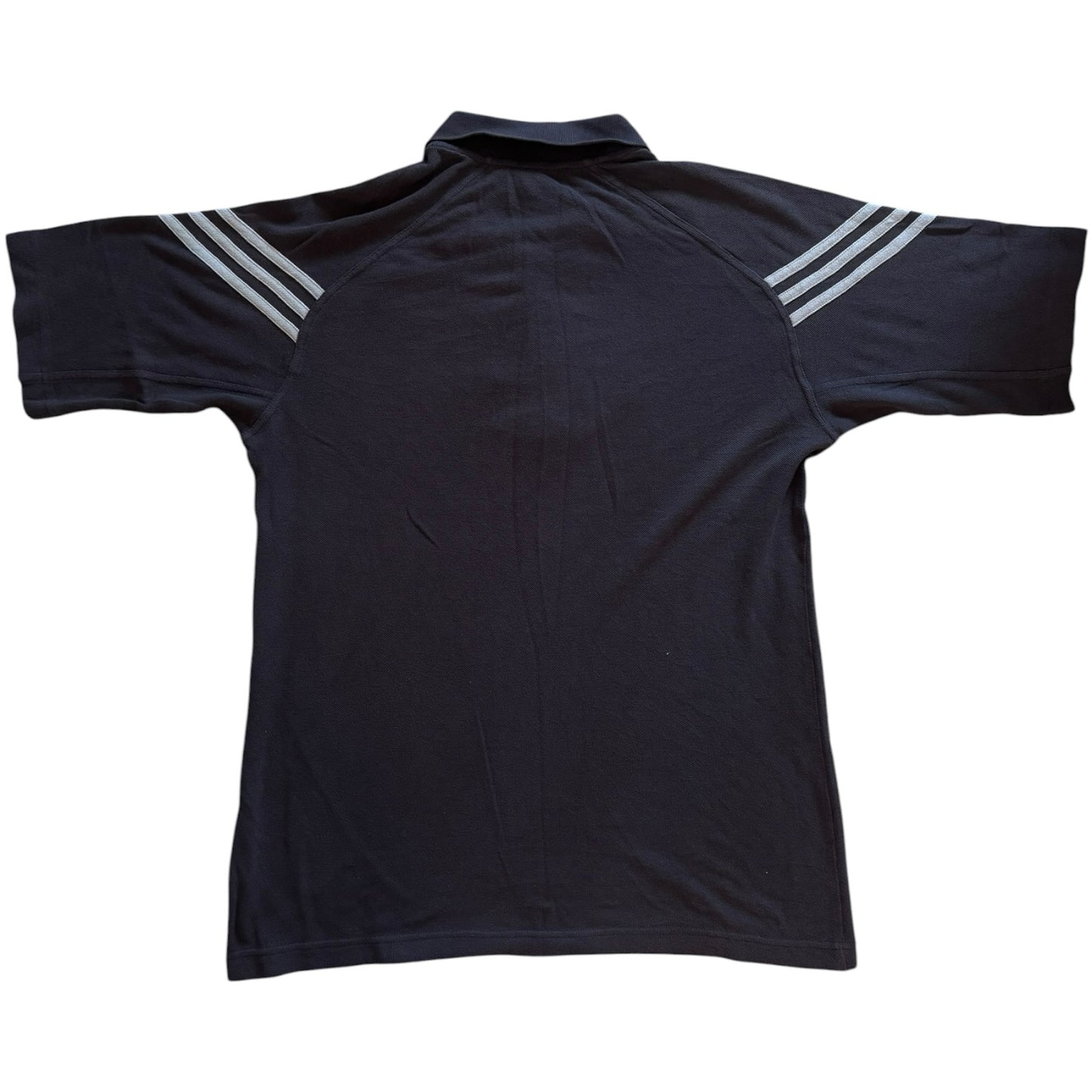 90s Large Adidas Black Zip Up Polo Shirt